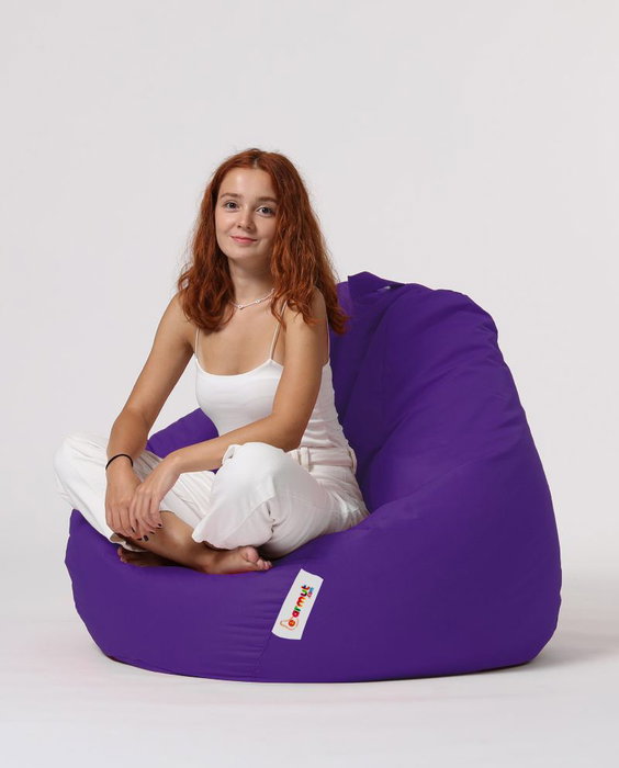 Atelier Del Sofa Premium XXL Puf de Jardín Morado Impermeable Comodidad y Relajación 115 cm